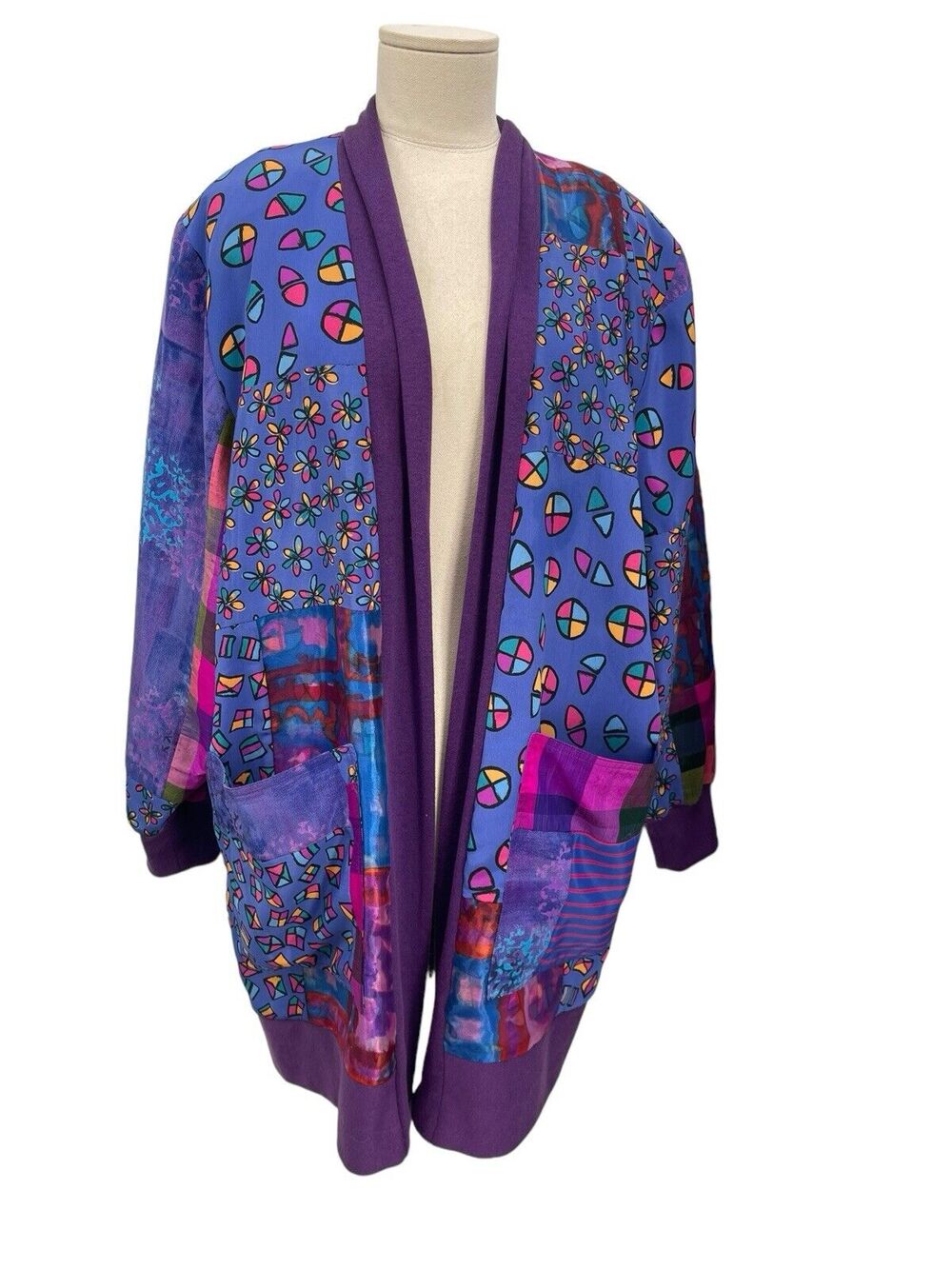 Maggie Shepherd Australia Jacket Topper Patchwork Art To Wear Size Medium